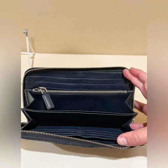 Prada Saffiano Leather Long Black Zippy Wallet - Picture 10 of 16